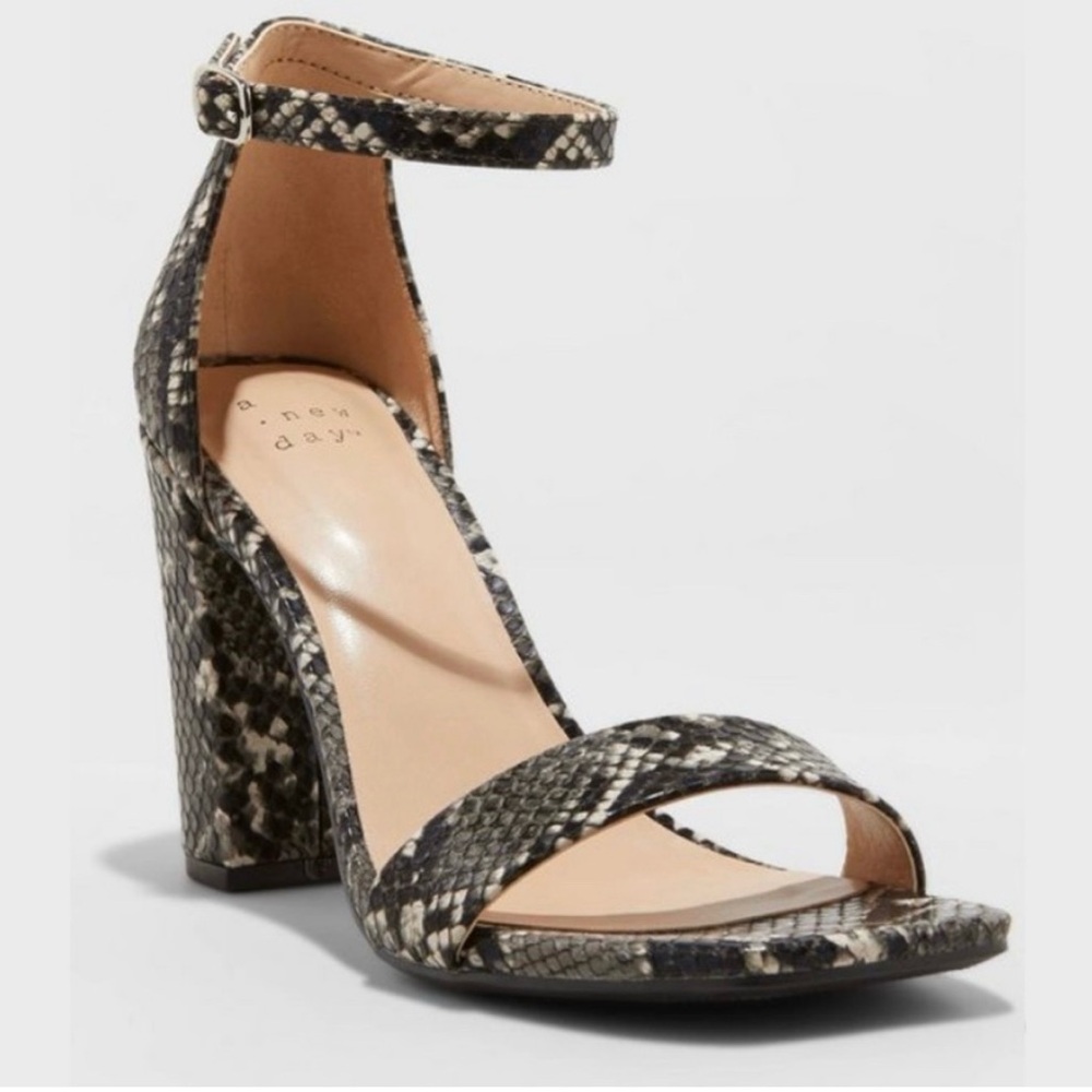 a new day Snakeskin Pattern Block Heels